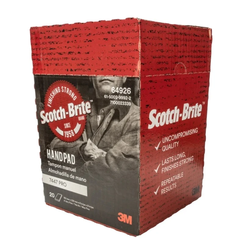 3M Silicon Carbide Very Fine Grade Power Sanding Pad, 228mm Length, 152mm Width, Maroon, Model 64926