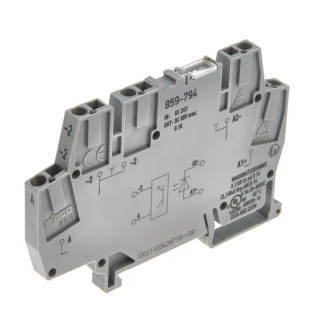 WAGO 859 Series Optocoupler Terminal Block Grey, 24V DC, 2.5mm² Cable CSA, Cage Clamp Termination 859-794
