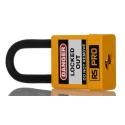 RS PRO Yellow 1-Lock Lockout Polyvinyl Chloride, ABS, Steel Safety Lockout Padlock 6mm Shackle Diameter 48mm Length 180-6819