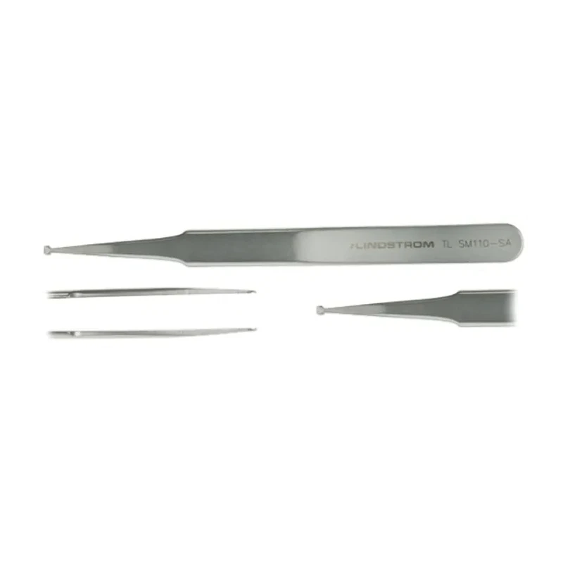 Lindstrom 120mm Stainless Steel Fine, Round ESD Safe Tweezer TL SM 110-SA