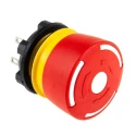 EAO 84 Series Twist Release Emergency Stop Push Button, Panel Mount, 22.5 mm Cutout, 1 NO/1 NC, IP65 