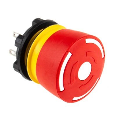 EAO 84 Series Twist Release Emergency Stop Push Button, Panel Mount, 22.5 mm Cutout, 1 NO/1 NC, IP65 