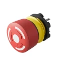 EAO 84 Series Twist Release Emergency Stop Push Button, Panel Mount, 22.5 mm Cutout, 1 NO/1 NC, IP65 