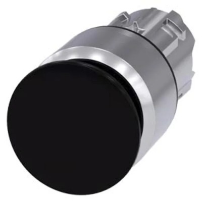 Siemens SIRIUS ACT 3SU10 Series Black Latching Push Button Head, 22 mm Cutout, IP69K IP67 IP66 3SU1050-1AA10-0AA0