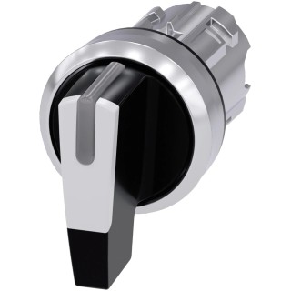 Siemens SIRIUS ACT 3SU10 Series 3 Position Illuminated Selector Switch Head, 22 mm Cutout, White Handle 3SU1052-2CM60-0AA0
