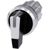 Siemens SIRIUS ACT 3SU10 Series 3 Position Illuminated Selector Switch Head, 22 mm Cutout, White Handle 3SU1052-2CM60-0AA0