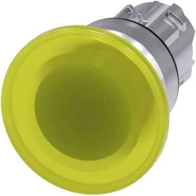 Siemens SIRIUS ACT 3SU1051-1BD30-0AA0 Yellow Momentary Push Button Head, 22 mm Cutout, 40 mm Diameter, IP66/IP67/IP69K