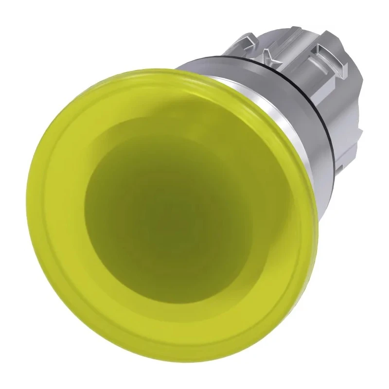 Siemens SIRIUS ACT 3SU1051-1BD30-0AA0 Yellow Momentary Push Button Head, 22 mm Cutout, 40 mm Diameter, IP66/IP67/IP69K