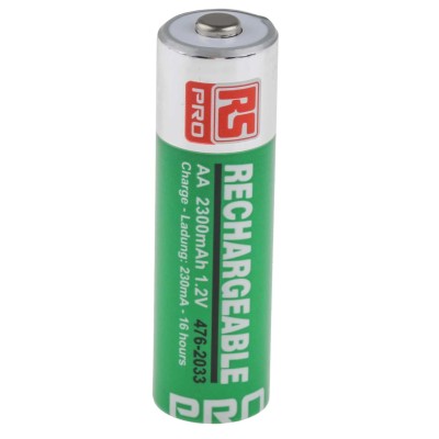 RS PRO AA Nickel Metal Hydride Rechargeable Battery 2.3 Ah 1.2 V Pack of 4 476-2033