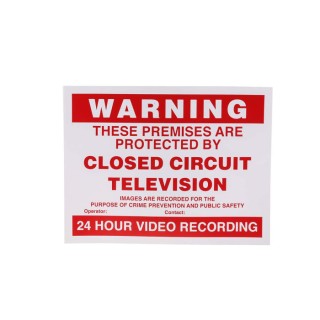 RS PRO Vinyl Self-Adhesive CCTV Sign English Language 100 mm x 130 mm 181-2223