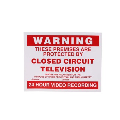 RS PRO Vinyl Self-Adhesive CCTV Sign English Language 100 mm x 130 mm 181-2223