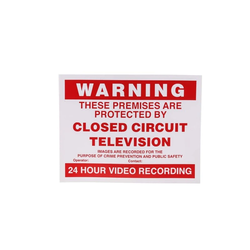 RS PRO Vinyl Self-Adhesive CCTV Sign English Language 100 mm x 130 mm 181-2223