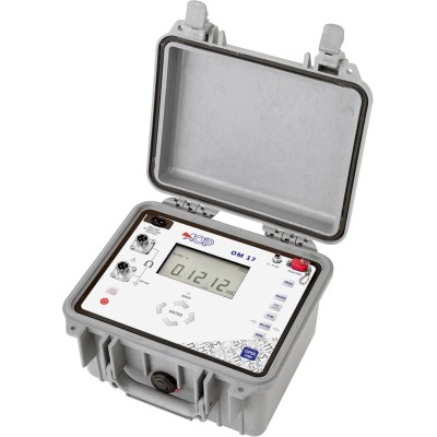 Aoip Instrumentation Digital Ohmmeter 2500 Ω Max, 100 nΩ Resolution, 4 Wire Measurement OM 17