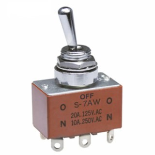 NKK Switches Toggle Switch Panel Mount On-Off-On DPDT Solder Terminal 30 V dc 125 V ac S7AW