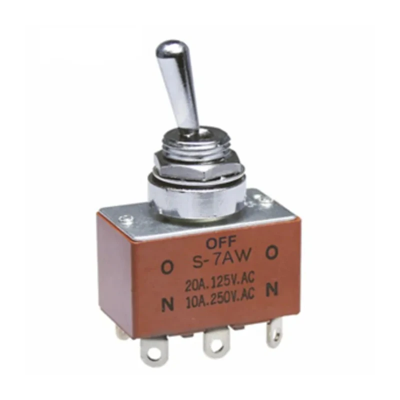 NKK Switches Toggle Switch Panel Mount On-Off-On DPDT Solder Terminal 30 V dc 125 V ac S7AW