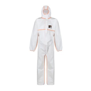 Skytec White Disposable Overall, Size S, Chest 90 to 98 cm, Chemical Resistant Polyethylene Fabric PDS2B/HS2200/WH1