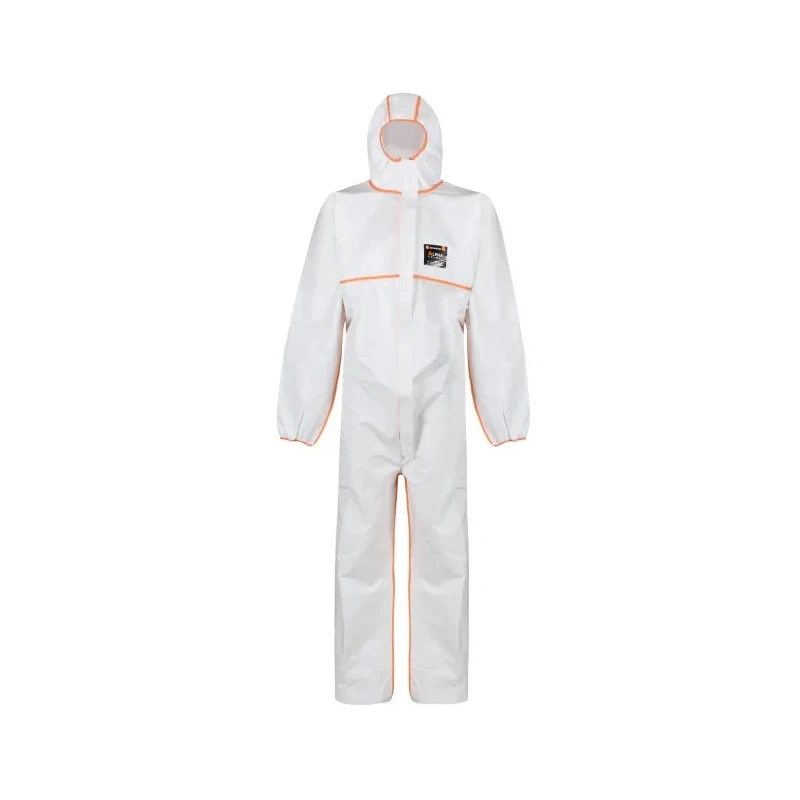 Skytec White Disposable Overall, Size S, Chest 90 to 98 cm, Chemical Resistant Polyethylene Fabric PDS2B/HS2200/WH1