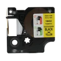 Dymo Industrial Strength Black on Yellow Label Printer Tape 12 mm Width 5.5 m Length 18432