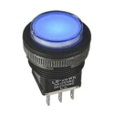 NKK Switches LB Series Illuminated Push Button Switch, On-On, Panel Mount, 22 mm Cutout, SPDT, IP65, 30 V dc 250 V LB15CGW01