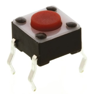 TE Connectivity IP67 Red Tactile Switch Button 0.7 mm SPST 50mA 24 V dc Surface Mount 1825910-3