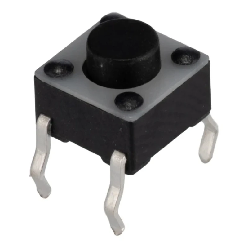 TE Connectivity Black Tactile Switch Button 1.4 mm SPST 50mA 24 V dc Surface Mount FSM Series 1825910-6