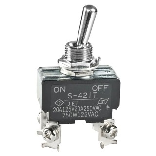 NKK Switches Toggle Switch Panel Mount On-Off DPST Screw Terminal 30V dc 250V ac S421T