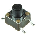 TE Connectivity IP67 Black Tactile Switch Button, 3.4 mm Actuator Length, SPST 50mA Contact Current, 12 V AC 115 4-1437565-9