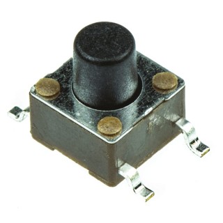 TE Connectivity IP67 Black Tactile Switch Button, 3.4 mm Actuator Length, SPST 50mA Contact Current, 12 V AC 115 4-1437565-9