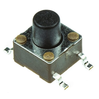 TE Connectivity IP67 Black Tactile Switch Button, 3.4 mm Actuator Length, SPST 50mA Contact Current, 12 V AC 115 4-1437565-9