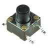 TE Connectivity IP67 Black Tactile Switch Button, 3.4 mm Actuator Length, SPST 50mA Contact Current, 12 V AC 115 4-1437565-9