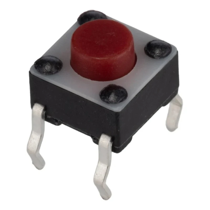 TE Connectivity IP67 Red Tactile Switch Button 1.4 mm Actuator Length SPST 50mA 24 V dc Surface Mount 1825910-7