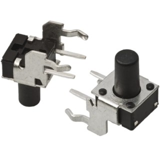 TE Connectivity IP67 Black Tactile Switch Button 5.74 mm SPST 50mA 24 V dc Through Hole 1-1825027-1