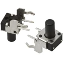 TE Connectivity IP67 Black Tactile Switch Button 5.74 mm SPST 50mA 24 V dc Through Hole 1-1825027-1