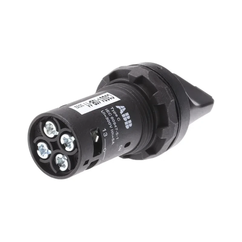 ABB Short Handle Selector Switch SPDT 3 Positions 30 mm Cutout Diameter C3SS1 Series 1SFA619210R1076 C3SS1-10B-11