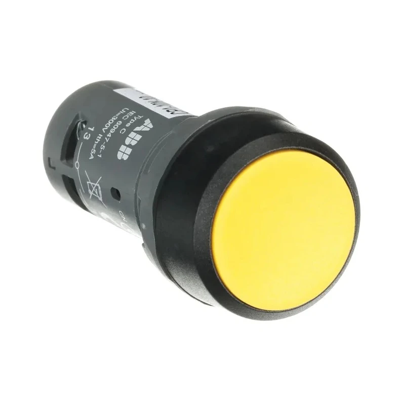ABB Compact Series Push Button Switch Momentary Panel Mount 22 mm Cutout SPST IP69K 250V AC/DC 1SFA619100R1013 CP1-10Y-10