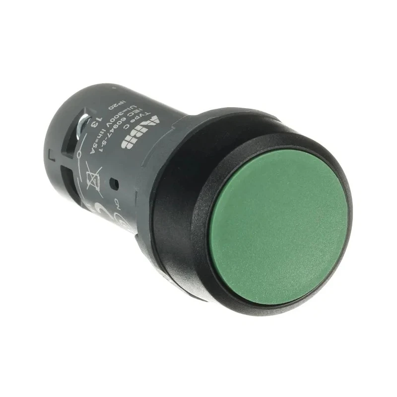 ABB Compact Series Push Button Switch Maintained Panel Mount 22 mm Cutout SPST 2A IP69K 250V 240V 1SFA619101R1012 CP2-10G-10