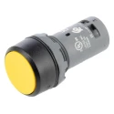 ABB Compact Series Push Button Switch, Maintained, Panel Mount, Yellow Actuator, 22 mm Cutout 1SFA619101R1013 CP2-10Y-10