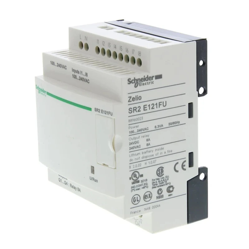 Schneider Electric Zelio Logic Series Logic Module 8-Input Discrete Input 4 Relay Outputs SR2E121FU