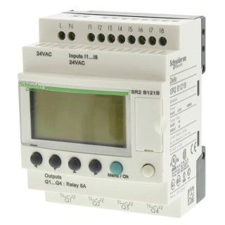 Schneider Electric Zelio Logic Series Logic Module, 8-Input, Discrete Input, 4 Relay Outputs, 24V AC, Display 479-6070