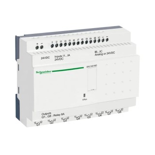 Schneider Electric Zelio Logic Series Logic Module 12-Input Discrete Input 8 Relay Outputs 24V DC DIN Rail Mount SR2D201BD