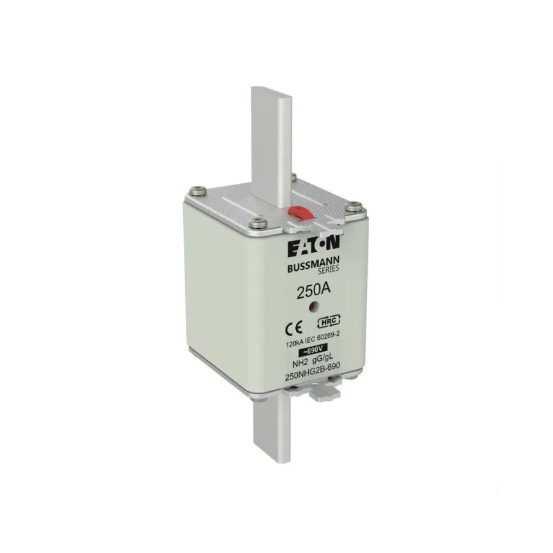 Eaton 250A Centred Tag Fuse NH2 690V AC High Rupture Capacity 150mm Length 25.1mm Tag Width 250NHG2B-690