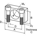 ACE Clamp Mounting Block MB25 Clamp for ACE Miniature and Self-Compensating Shock Absorbers MB25