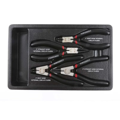 RS PRO 4-Piece Circlip Plier Set Chrome Nickel High Carbon Steel with Ergonomic Soft Grip Handles 480-6802