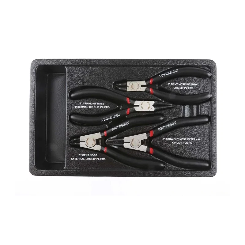 RS PRO 4-Piece Circlip Plier Set Chrome Nickel High Carbon Steel with Ergonomic Soft Grip Handles 480-6802