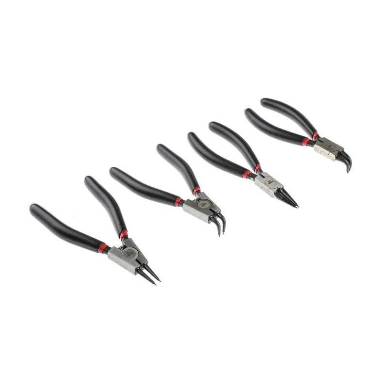 RS PRO 4-Piece Circlip Plier Set Chrome Nickel High Carbon Steel with Ergonomic Soft Grip Handles 480-6802