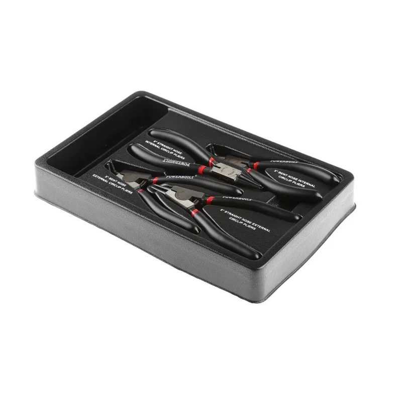 RS PRO 4-Piece Circlip Plier Set Chrome Nickel High Carbon Steel with Ergonomic Soft Grip Handles 480-6802