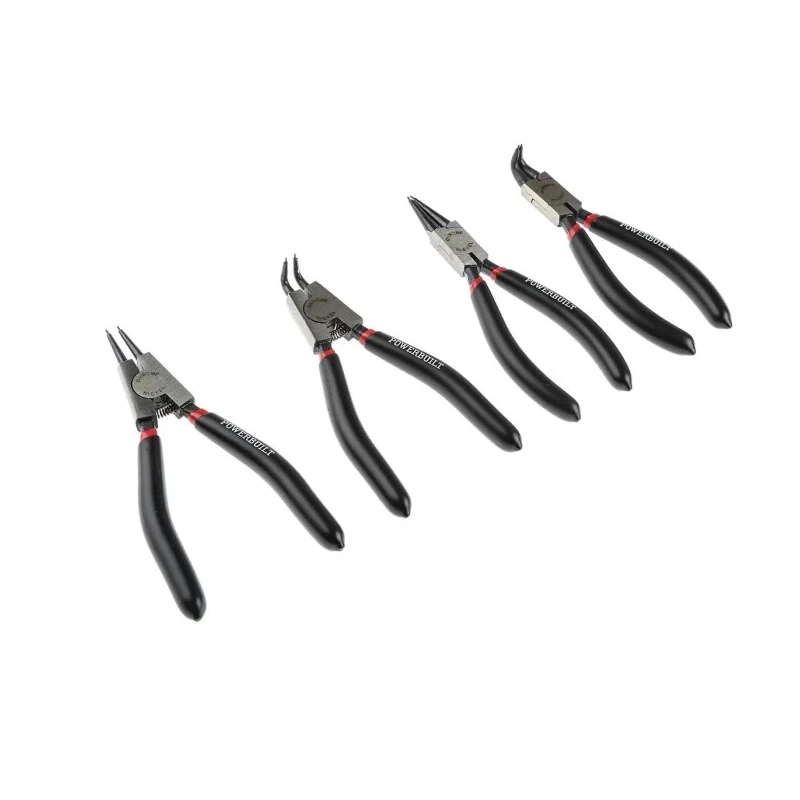 RS PRO 4-Piece Circlip Plier Set Chrome Nickel High Carbon Steel with Ergonomic Soft Grip Handles 480-6802