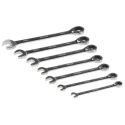 RS PRO 7-Piece Ratchet Spanner Set, Chrome Vanadium Steel, Metric Sizes 8 To 18 mm 480-6751