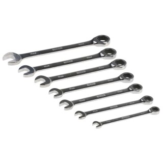 RS PRO 7-Piece Ratchet Spanner Set, Chrome Vanadium Steel, Metric Sizes 8 To 18 mm 480-6751