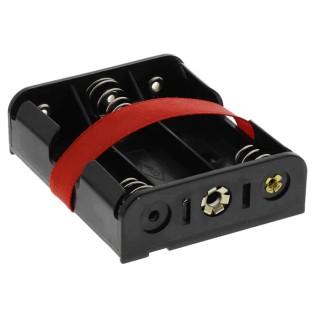 Keystone AA Battery Holder Coil Spring, 3 Cells, Nylon Body, Surface Mount, 58mm Length 2464RB